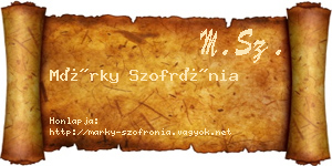 Márky Szofrónia névjegykártya